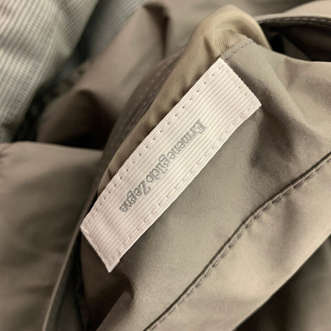 ERMENEGILDO ZEGNASize 42 Taupe Grey Quilted Wool  Silk Reversible Vest