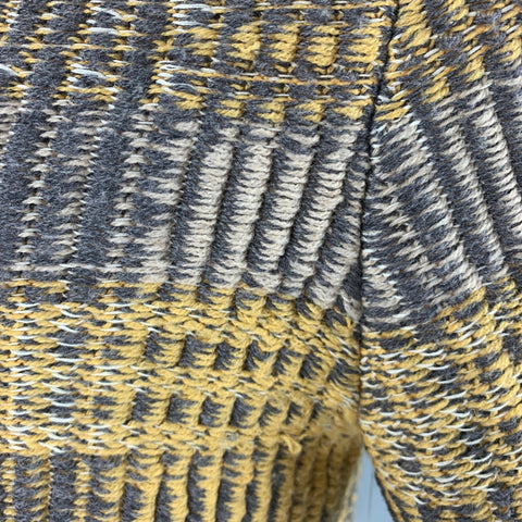 MAISON MARTIN MARGIELA Size S Grey Yellow Plaid Wool Cotton Oversized Cardigan