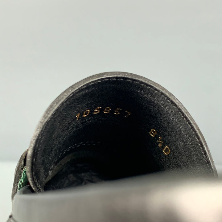 GUCCI Size 8.5 Black Leather Horsebit Loafers