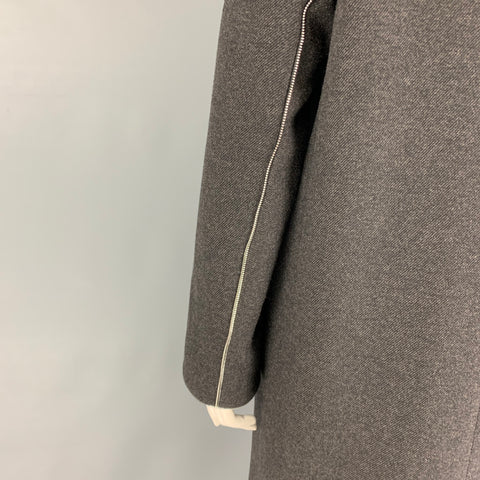 CHANEL Pre-Fall 2008 Size 14 Charcoal Wool Polyamide Double Breasted Coat