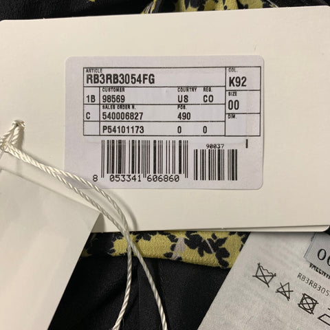 VALENTINO Taille 00 Pantalon décontracté à jambe large en soie jaune noir