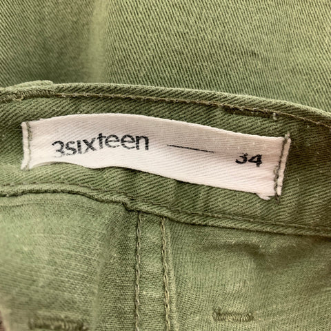 3SIXTEEN Size 34 Olive Casual Pants