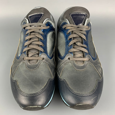 RAF SIMONS Size 11 Multi-Color Leather Color Block Sneakers