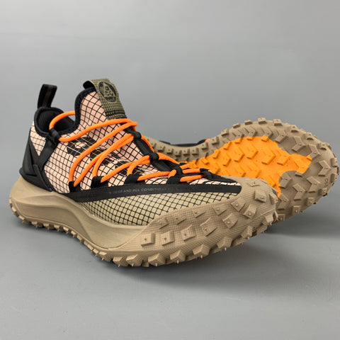 NIKE ACG Mountain Fly Low Talla 9.5 Zapatillas de deporte con cordones en dos tonos, color topo y negro
