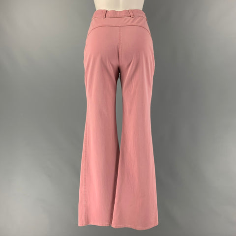 CHANEL Talla 4 Pantalones casuales rectos de algodón rosa