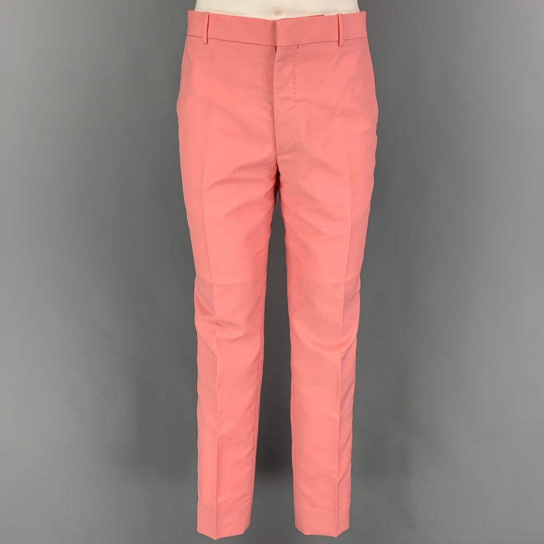 ALEXANDER MCQUEEN Size 38 Pink Wool Mohair Notch Lapel Suit