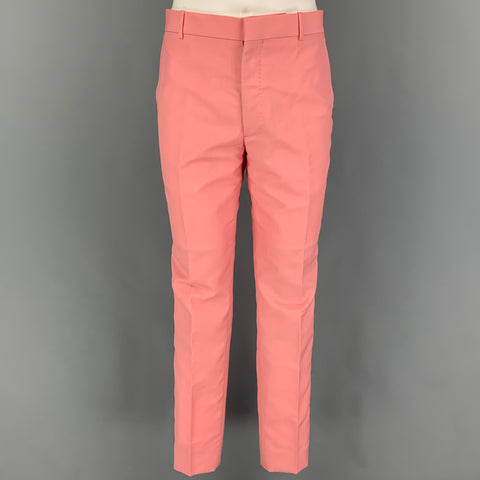 ALEXANDER MCQUEEN Size 38 Pink Wool Mohair Notch Lapel Suit