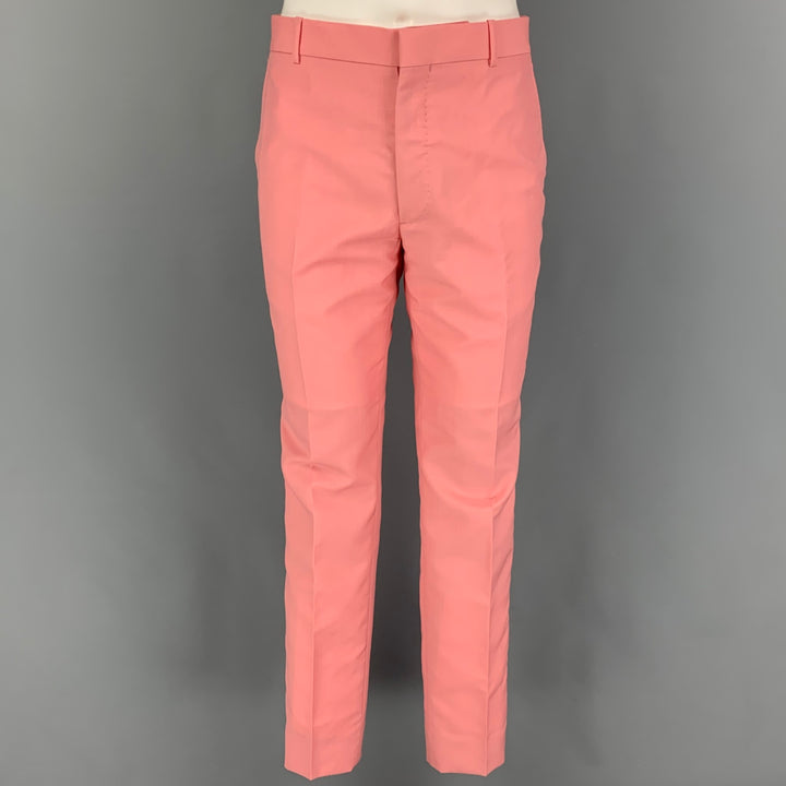 ALEXANDER MCQUEEN Size 38 Pink Wool Mohair Notch Lapel Suit