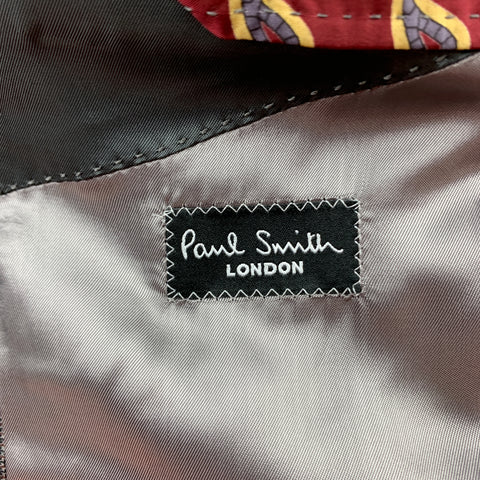 PAUL SMITH The Byard Size 40 Grey Houndstooth Virgin Wool Notch Lapel Sport Coat