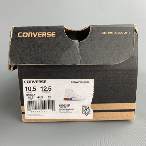 CONVERSE Size 10.5 White Canvas High Top Sneakers
