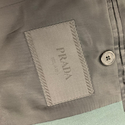 PRADA Size 40 Forest Green Wool Mohair Notch Lapel Suit