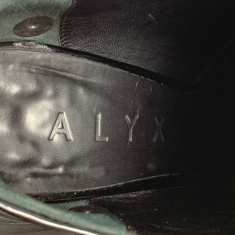 ALYX Size 10 Black Silver Patent Leather Ankle Boots