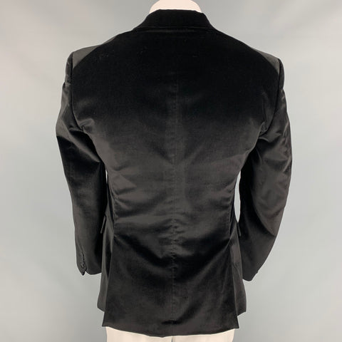 VERSUS by GIANNI VERSACE Size 40 Black Cotton Blend Velvet Sport Coat