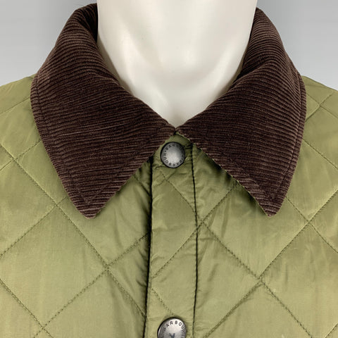 BARBOUR Poitrine Taille S Taille S Veste à boutons-pression en polyamide matelassé marron olive