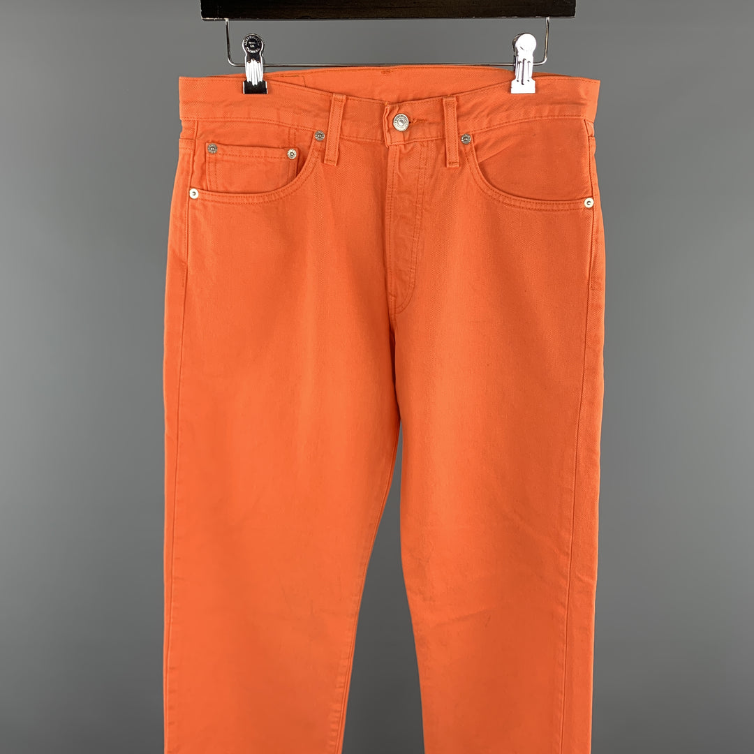 LEVI'S Talla 32 Pantalones casuales de corte jean de algodón sólido naranja