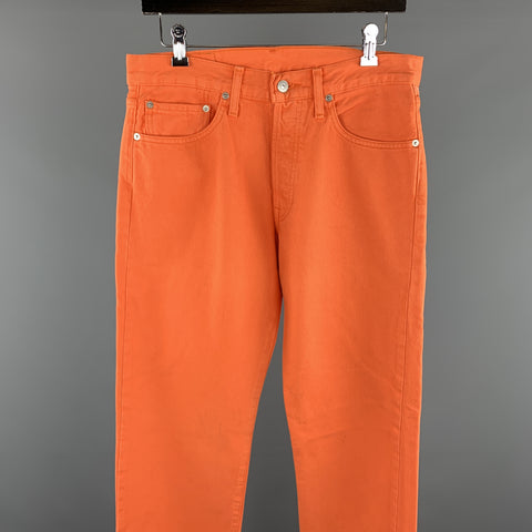 LEVI'S Size 32 Orange Solid Cotton Jean Cut Casual Pants