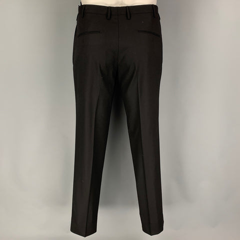 BOGLIOLI Size 42 Black Wool Notch Lapel Suit