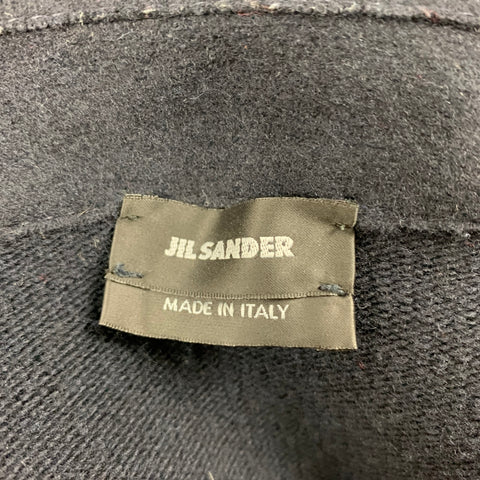 JIL SANDER Size S Navy Knitted Wool Notch Lapel Jacket