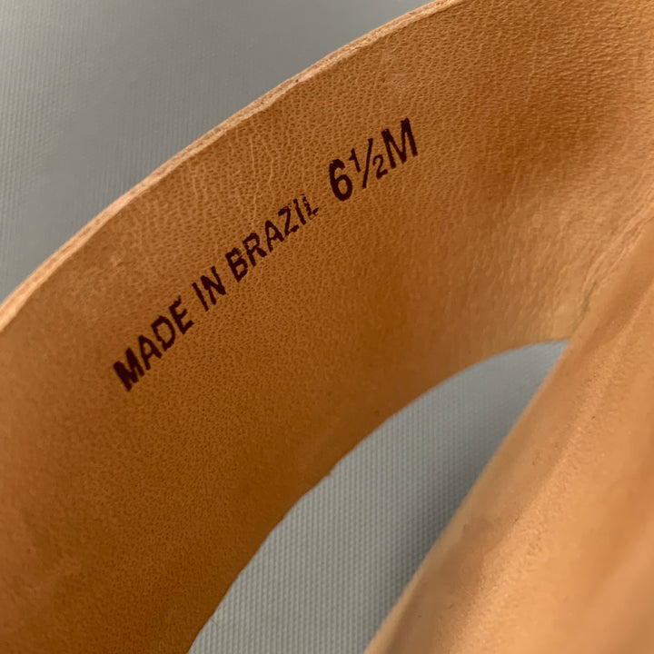 DIANE VON FURSTENBERG Size 6.5 Beige Leather Platform Sandals