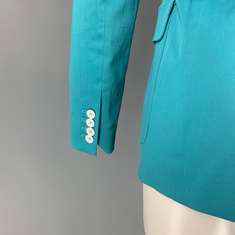DSQUARED2 Size 8 Teal Cotton Jacket Blazer