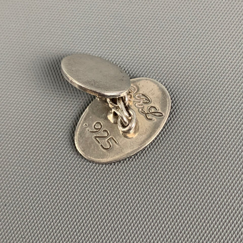 Boutons de manchette gravés en argent sterling RALPH LAUREN