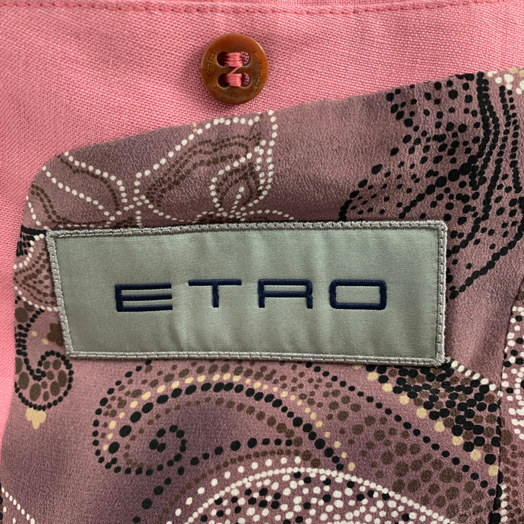 ETRO Size 38 Pink Linen Shawl Collar Suit