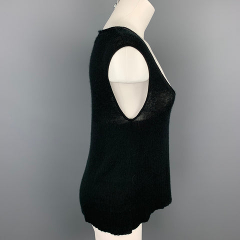 YVES SAINT LAURENT Débardeur en cachemire tricoté noir Taille L