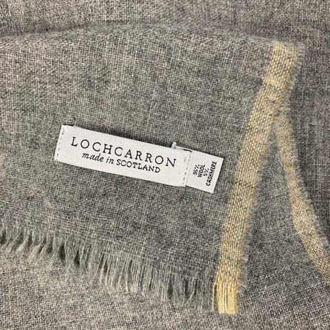 LOCHCARRON Grey Yellow Heather Wool Cashmere Scarf