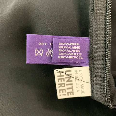 RALPH LAUREN Talla 6 Pantalón de vestir ajustado de lana negra