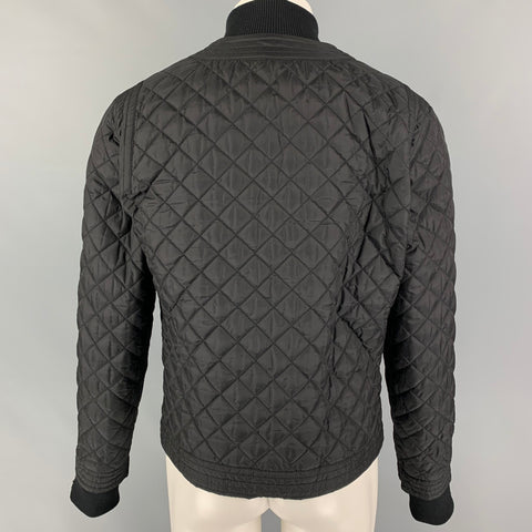 CHANEL FW 05 Size 18 Black Polyamide Blend Quilted Zip Fly Jacket