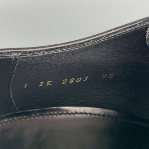 PRADA F/W 09 Size10.5 Black Studded Leather Cap Toe Lace Up Shoes