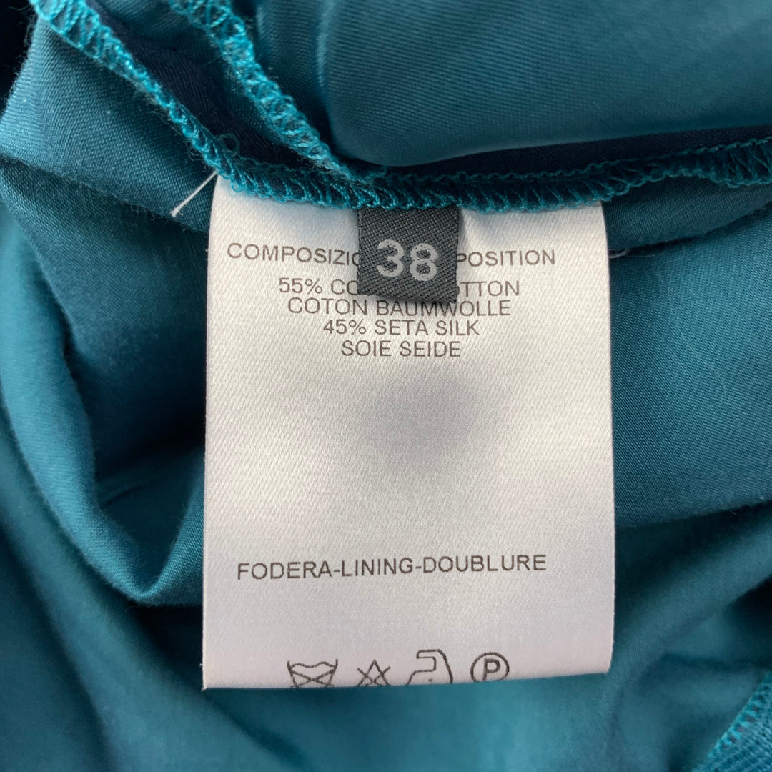 ALEXANDER MCQUEEN Size 2 Blue Silk Cotton Pleated Skirt