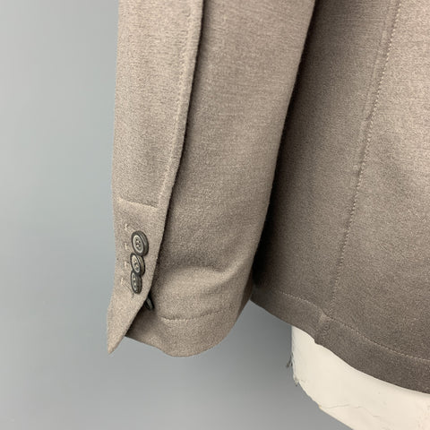 LANVIN Size 42 Taupe Wool / Cashmere Notch Lapel Sport Coat