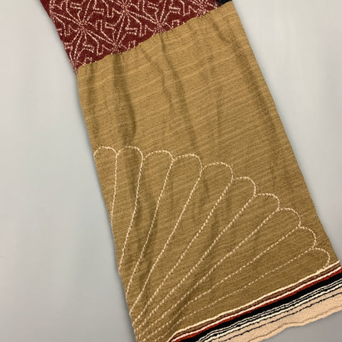 KAPITAL Brown & Black Embroidered Wool Scarf