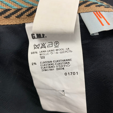 M MISSONI Size 10 Black Wool Pleated A-Line Skirt