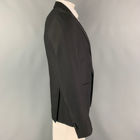 DSQUARED2 Size 42 Black Wool Silk Peak Lapel Sport Coat