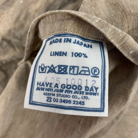 45rpm Size XL Khaki Linen Notch Lapel Sport Coat