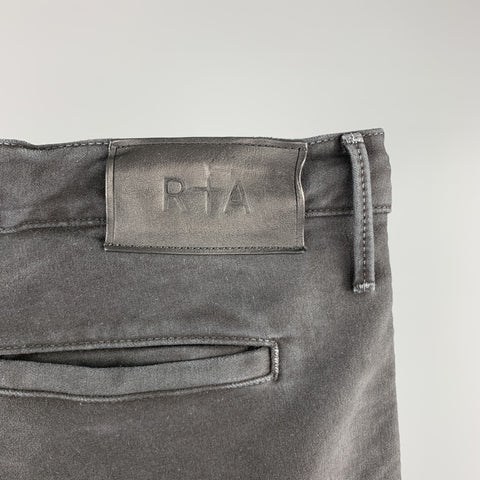 RtA Size 33 Black Washed Cotton Blend 32 Cargo Pockets Casual Pants