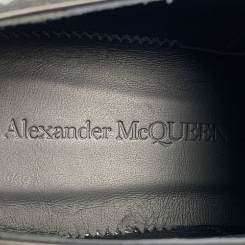 ALEXANDER MCQUEEN Size 12 Black Silver Spikes Leather Lace Up Shoes