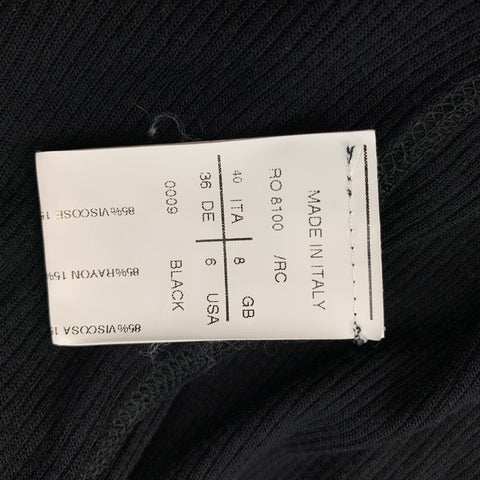 RICK OWENS ANTHEM S/S 11 Size 6 Black Viscose / Silk Curved Hem Tank Top