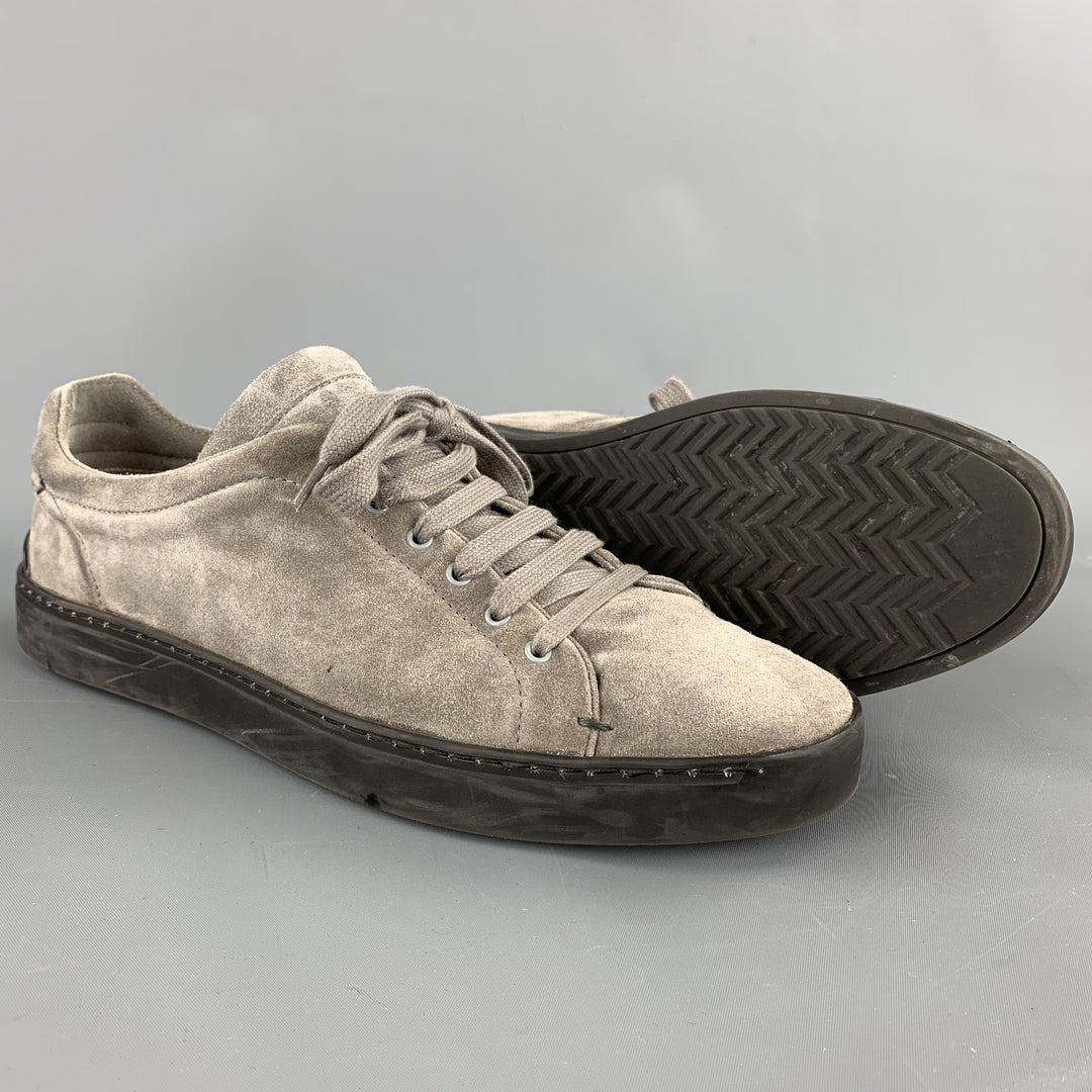RAG & BONE Size 9 Grey Distressed Lace Up Sneakers