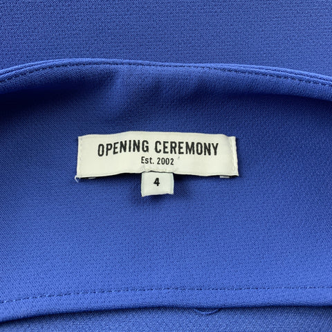 OPENING CEREMONY Size 4 Blue Stretch Polyester Blend Sheath Double Zipper Dress