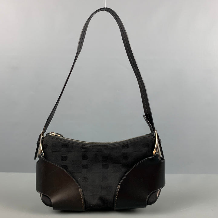 BALLY Black Fabric Leather Shoulder Bag Handbag