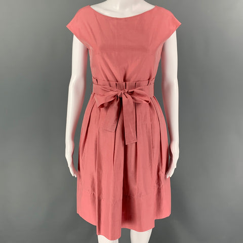 WEEKEND by MAX MARA Vestido plisado de seda de algodón rosa talla 4