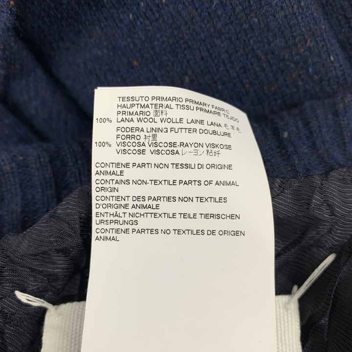 MAISON MARGIELA Size XS Navy Knitted Wool Belted Oversized Coat