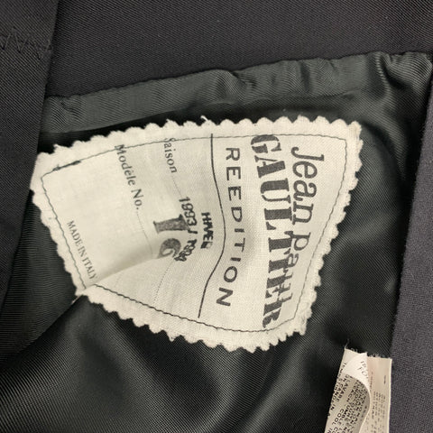 JEAN PAUL GAULTIER Reedition 1993/1994  Size 8 Black Wool / Polyester High Waisted Skirt