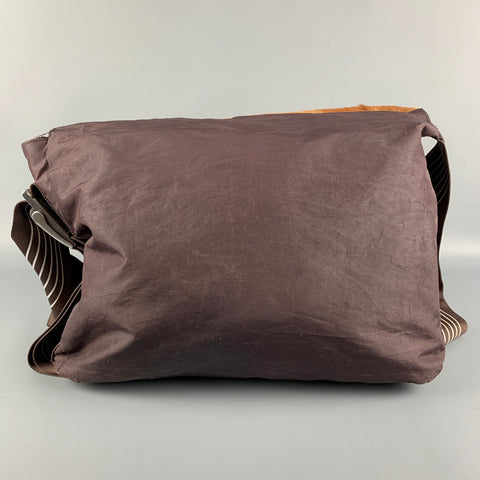 CANVASCO Brown & Beige Mixed Fabrics Nylon Messenger Bag