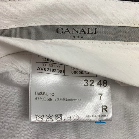 CANALI Size 38 Purple Corduroy Cotton Notch Lapel Suit