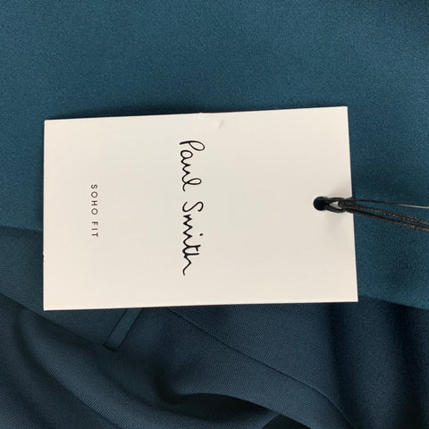 PAUL SMITH Soho Fit Size 46 Teal Wool / Mohair Peak Lapel Sport Coat