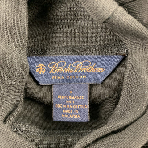 BROOKS BROTHERS Size S Black Cotton Turtleneck Long Sleeve Shirt